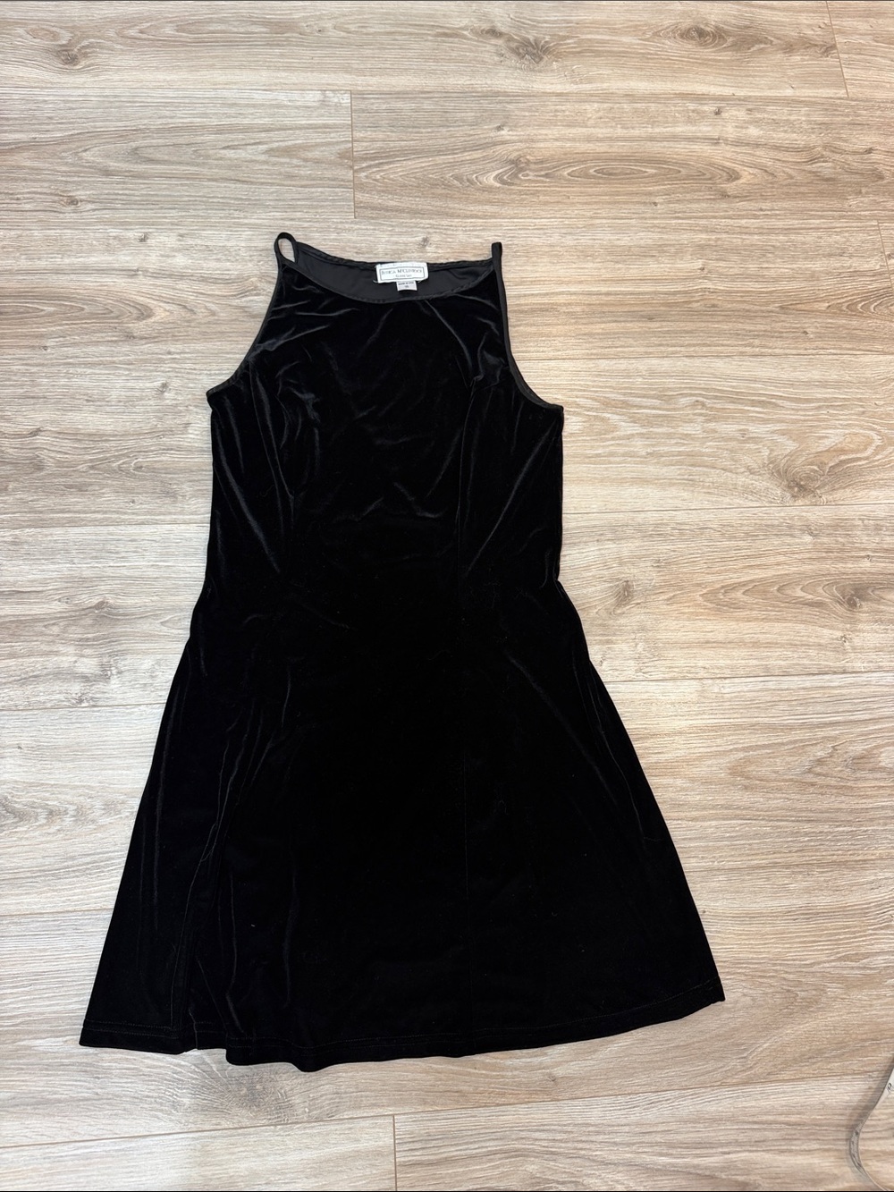Jessica McClintock Gunne Sax  Black Velvet Sleeveless Mini Dress xs